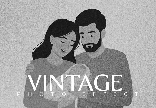 Vintage Photo Effect Mockup