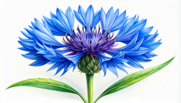 Serene cornflower centaurea cyanus illustration