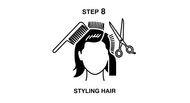 Styling Hair Step Eight - Haircut and Styling Process.
