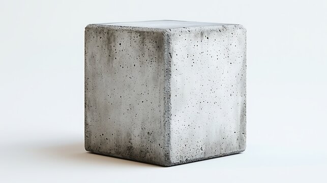 Concrete Cube Sculpture: A stark, geometric concrete cube stands as a minimalist art piece, its rough texture and monolithic form creating a strong visual statement.
