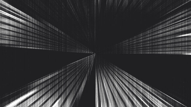 black white background with a strong one-point perspective pattern resembling Aisle effect and a soft gray gradient.
