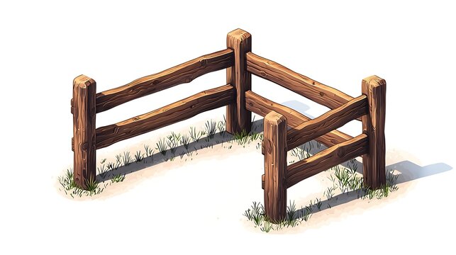Wooden Ranch Fence Corner