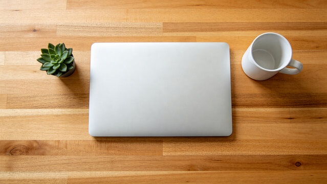 High-end laptop top view mockup
