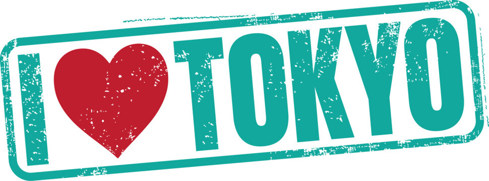 I Love Tokyo Vector Grunge Rubber Stamp
