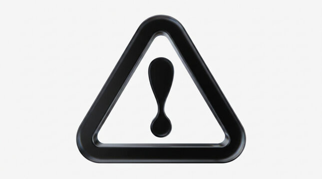 Warning Symbol A Black Exclamation Mark Inside a Triangle on a White Background