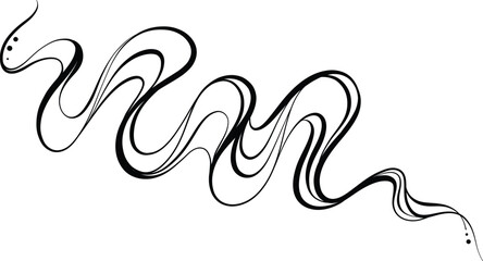 Obraz premium Liquid ink swirly vector squiggle wave abstract doodle illustration, modern decorative clip art