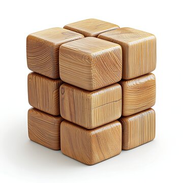 Wooden Puzzle Cube: A tactile and elegant wooden cube puzzle, inviting mental stimulation and creative problem-solving.