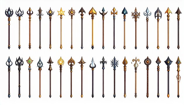 Collection of Fantasy Maces - A Diverse Array of Medieval Weaponry.