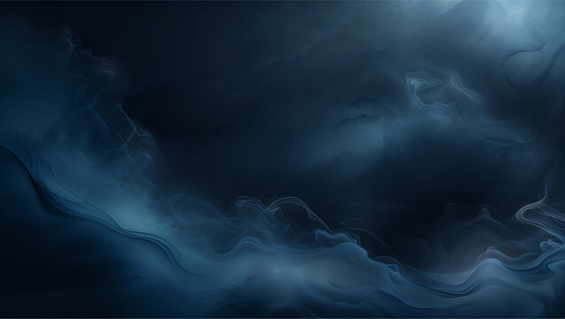 
Mysterious Dark Deep Blue Abstract Smoke Wave Background with Soft Flowing Texture