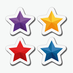 Fototapeta premium Four Colorful Star Icons