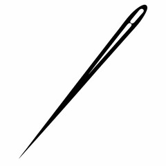 Obraz premium sewing needle icon silhouette illustration for crafting and embroidery design