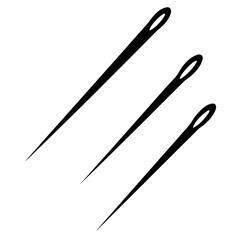 Obraz premium sewing needles icon set silhouette illustration for crafting and embroidery design