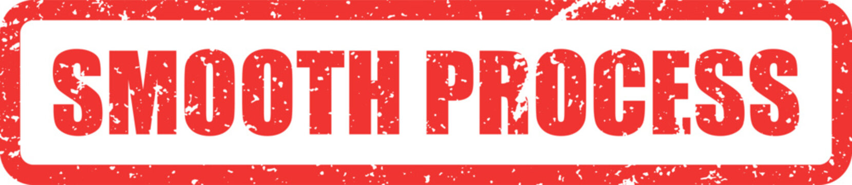 A clear red grunge rubber stamp conveying a successful and efficient operation with a seamless workflow