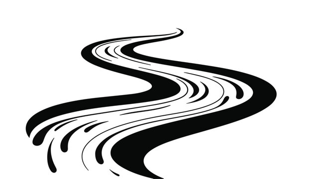 River flowing in a winding path across the landscape serves as a powerful metaphor for the natural journey of life, continuous movement, and the fluid nature of our changing environment.