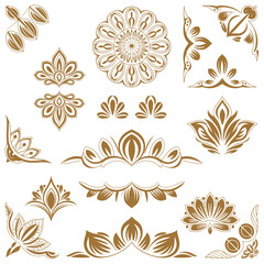 Thai Ethnic Decorative Elements Vector Collection with Traditional Ornaments and Elegant Cultural Illustration Designs for Creative Projects © RTICAA VEO