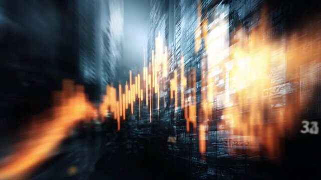 Financial Dynamics: An artistic representation of fluctuating financial data, symbolizing the ever-changing landscape of markets and investment trends.