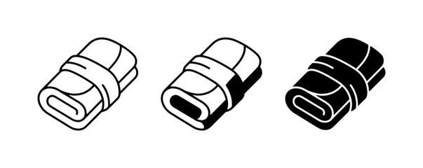 Rolled Sushi Icons, Simple Vector Illustrations, Food Design Elements © Ahsan