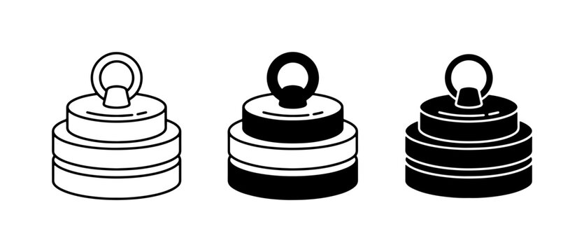 Weight Icons, Stacked Weights, Measurement Symbols, Weightlifting Equipment, Vector Graphics