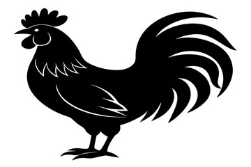 cock and rooster silhouette vector, cock and rooster  black symbol, rooster black icon  © Silhouette Studio