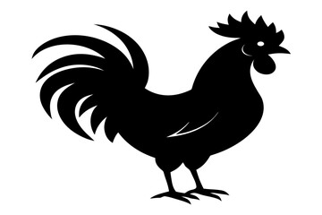 cock and rooster silhouette vector, cock and rooster  black symbol, rooster black icon  © Silhouette Studio