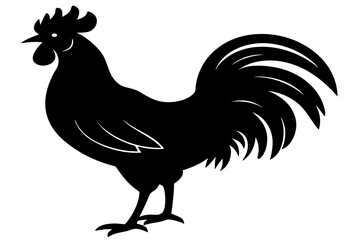 cock and rooster silhouette vector, cock and rooster  black symbol, rooster black icon  © Silhouette Studio