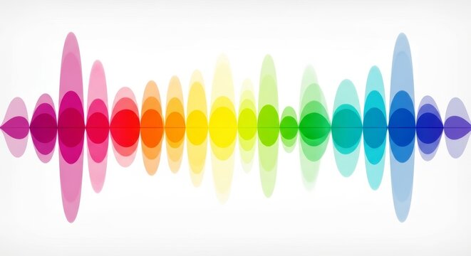 Rainbow spectrum sound wave graphic vibrant color gradient
