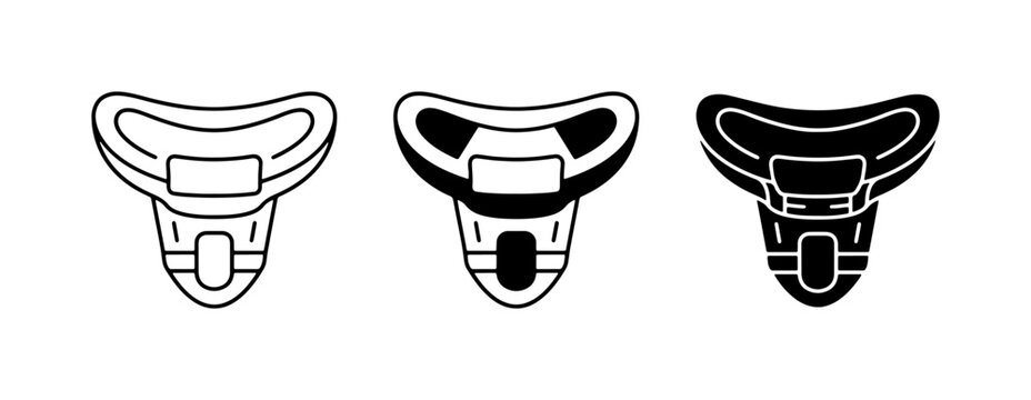 Athletic Jockstrap Icons, Protective Cup Vector Graphics, Sports Underwear Symbols
