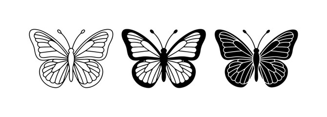 Butterfly Icons, Insect Silhouettes, Vector Graphics for Nature and Design © Arif