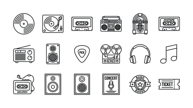 Collection of vintage and modern music playback and recording devices