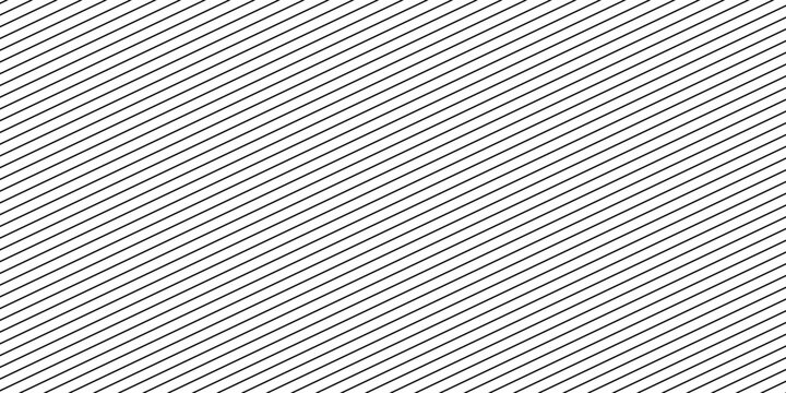 Thin slash line seamless pattern. Repeated fine diagonal lines background. Pinstripe wallpaper. Black and white tilted slanted strip backdrop. Repeating oblique linear texture overlay