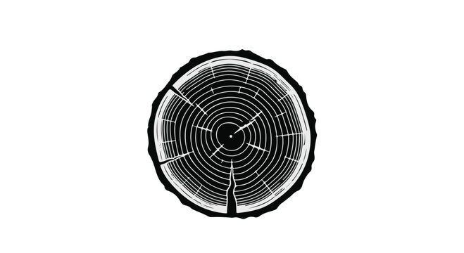 Tree rings display the cross section of a wooden log with detailed organic texture and circular growth patterns.