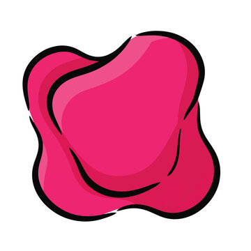 Pink blob shape graphic design element.