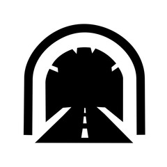 Tunnel road pictogram  トンネルのモノクロピクトグラム © Chihuahua