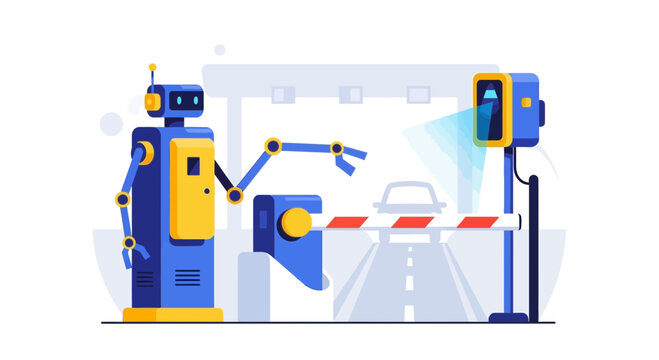Automated Toll Booth with Robot Arm and Car Scanning System