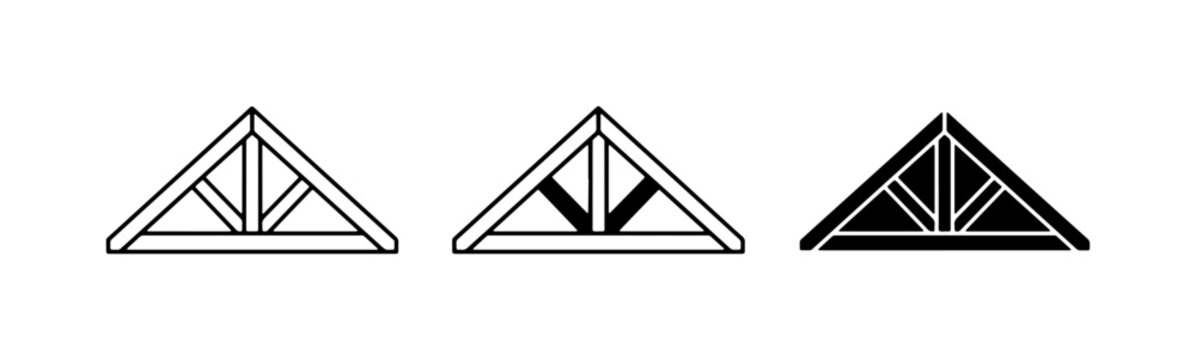 Roof Truss Icons, Structural Engineering Symbols, Architectural Design Elements