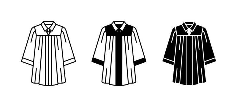 Clerical Robes Vector Set, Religious Apparel Icons, Formal Vestments Collection