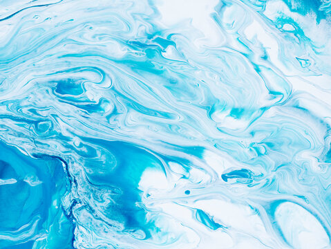 Blue marble creative abstract hand painted background