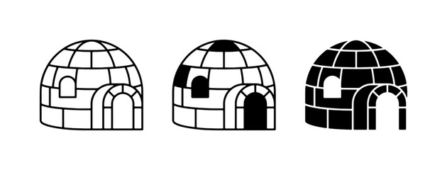 Igloo Icons Set, Arctic Dwelling Illustrations, Winter Shelter Graphics, Snow House Symbols © Rayhan