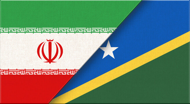 Double flag of Iran and Solomon Islands. Iranian - Solomon Islands relations