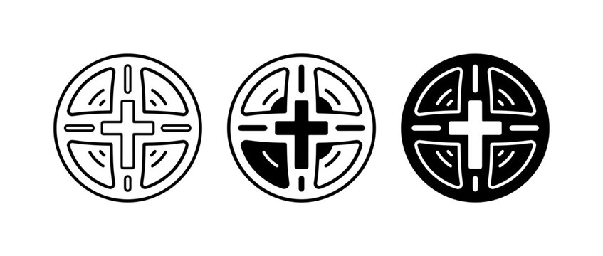 Christian Cross Symbol Set, Religious Iconography, Spiritual Emblem, Faith Graphic