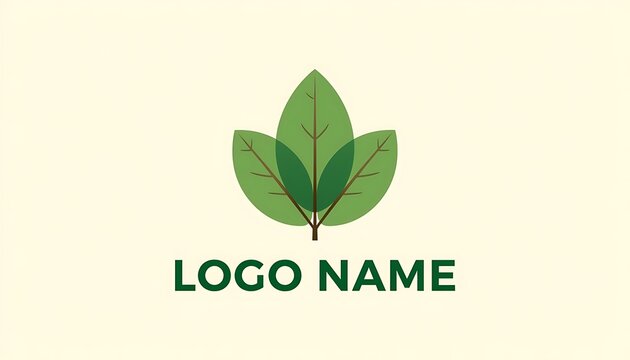 A simple green logo with leaves and a placeholder name