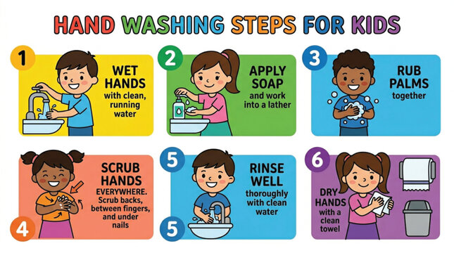 hand washing steps for kids 