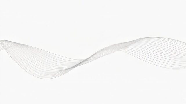Elegant abstract flowing grey lines creating a dynamic and minimalist wave pattern on a clean white background, symbolizing motion and modernity in graphic design and digital presentation