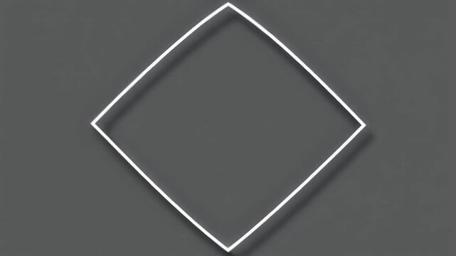 A simple geometric abstract shape that forms a white outlined rhombus against a dark grey background, symbolizing design and minimalism