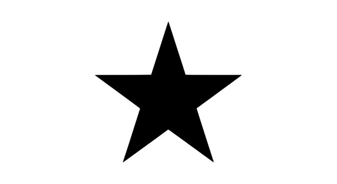 Black star shape icon isolated on transparent background, Vector