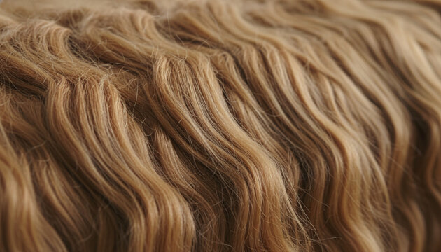 Pure Suri alpaca fleece texture with silky wavy wool fibers