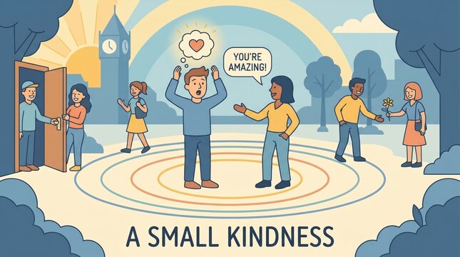 Unexpected compliment that changes your day, small kindness with a ripple effect