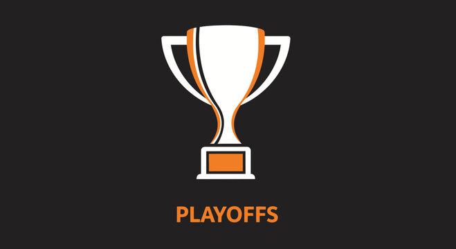 Trophy Symbolizing Playoff Win Concept on Black Background for Sport Teams Or Competitions