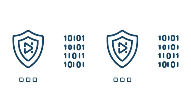 Shield protection icon set vector illustration for security business web design logo and safety emblem concept