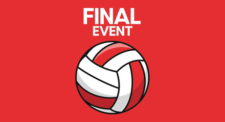 Fototapeta premium Volleyball Championship Match: Final Showdown with Vibrant Event Poster and Sports Graphic Design